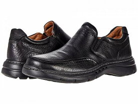 送料無料 クラークス Clarks メンズ 男性用 シューズ 靴 ローファー Un Brawley Step - Black Tumbled Leather