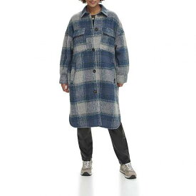 送料無料 リーバイス Levi&#039;s(R) レディース 女性用 ファッション アウター ジャケット コート ジャケット Long Length Wool Blend Shirt Jacket - Blue Plaid