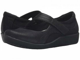 送料無料 クラークス Clarks レディース 女性用 シューズ 靴 フラット Sillian Bella - Black Synthetic Nubuck