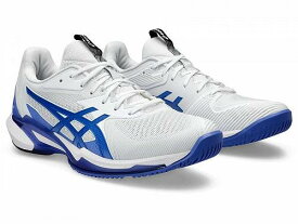 送料無料 アシックス ASICS メンズ 男性用 シューズ 靴 スニーカー 運動靴 Solution Speed FF 3 Tennis Shoe - White/Tuna Blue