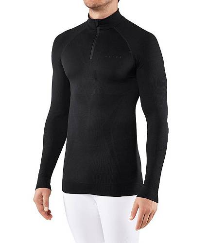 送料無料 ファルケ Falke メンズ 男性用 ファッション アクティブシャツ Maximum Warm Zip - Black