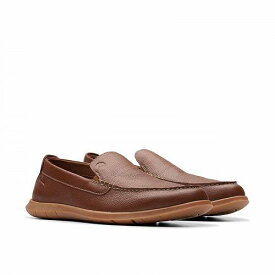 送料無料 クラークス Clarks メンズ 男性用 シューズ 靴 スニーカー 運動靴 Flexway Step - Light Brown Leather