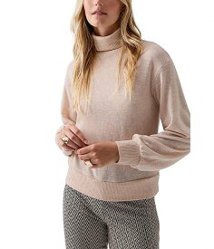 送料無料 サンクチュアリ Sanctuary レディース 女性用 ファッション Tシャツ Ruched Sleeve Turtleneck Top - Toasted Marshmallow