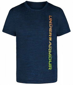 送料無料 アンダーアーマー Under Armour Kids 男の子用 ファッション 子供服 Tシャツ Vertical Wordmark Short Sleeve Shirt (Little Kid/Big Kid) - Graphite Blue