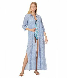 送料無料 リリーピューリッツァー Lilly Pulitzer レディース 女性用 ファッション ドレス Natalie Maxi Coverup - Coastal Blue Ltwt Oxford Stripe