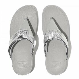 送料無料 フィットフロップ FitFlop レディース 女性用 シューズ 靴 サンダル Lulu Padded-Knot Metallic-Leather Toe-Post Sandals - Silver