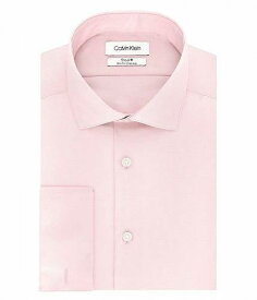 送料無料 カルバンクライン Calvin Klein メンズ 男性用 ファッション ボタンシャツ Dress Shirt Slim Fit Non Iron Solid French Cuff - Pink