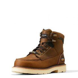 送料無料 アリアト Ariat メンズ 男性用 シューズ 靴 ブーツ ワークブーツ Rebar Lift 6&quot; Waterproof Composite Toe Work Boots - Distressed Brown