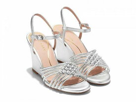 送料無料 コールハーン Cole Haan レディース 女性用 シューズ 靴 ヒール Jitney Knot Wedge - Silver Leather