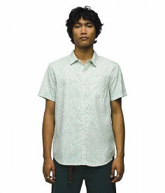 送料無料 プラナ Prana メンズ 男性用 ファッション ボタンシャツ Lost Sol Printed Short Sleeve Shirt Standard Fit - Chalk Sharkstooth