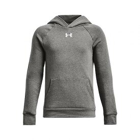 送料無料 アンダーアーマー Under Armour Kids 男の子用 ファッション 子供服 パーカー スウェット Rival Fleece Hoodie (Big Kids) - Castlerock Light Heather/White