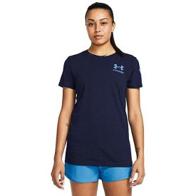 送料無料 アンダーアーマー Under Armour レディース 女性用 ファッション アクティブシャツ New Freedom Flag T-Shirt - Midnight Navy/Viral Blue