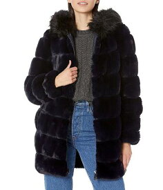 送料無料 カルバンクライン Calvin Klein レディース 女性用 ファッション アウター ジャケット コート Hooded Faux Fur Jacket - Navy