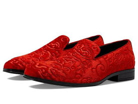 送料無料 ステーシーアダムス Stacy Adams メンズ 男性用 シューズ 靴 ローファー Saunders Velour Slip-On - Red