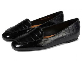 送料無料 アクアタリア Aquatalia レディース 女性用 シューズ 靴 ローファー ボートシューズ Judie Crocco Embossed Loafer - Black