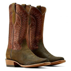 送料無料 アリアト Ariat メンズ 男性用 シューズ 靴 ブーツ ウエスタンブーツ Futurity Time Western Boots - Olive Roughout