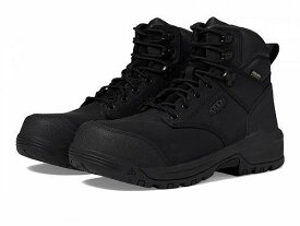 送料無料 キーン Keen Utility メンズ 男性用 シューズ 靴 ブーツ ワークブーツ Evanston 6&quot; Composite Toe Waterproof - Black/Black