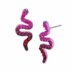 送料無料 ベッツィージョンソン Betsey Johnson レディース 女性用 ジュエリー 宝飾品 イヤリング Snake Stud Earrings - Fuchsia/Pink