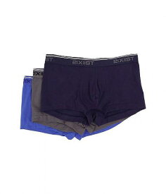 送料無料 ツーバイスト 2(X)IST メンズ 男性用 ファッション 下着 Stretch 3 Pack No Show Trunk - Eclipse/Lead/Dazzling Blue