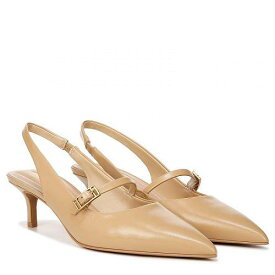 送料無料 フランコサルト Franco Sarto レディース 女性用 シューズ 靴 ヒール Khloe Pointed Toe Slingback Kitten Heel - Nude Beige Leather