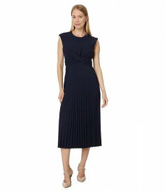 送料無料 カルバンクライン Calvin Klein レディース 女性用 ファッション ドレス Cap Sleeve Scuba Crepe Pleated Skirt Dress - Black