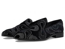 送料無料 ステーシーアダムス Stacy Adams メンズ 男性用 シューズ 靴 オックスフォード 紳士靴 通勤靴 Swainson Embroidered Slip-On Loafer - Black/Silver