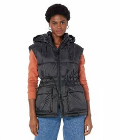 送料無料 リーバイス Levi&#039;s(R) レディース 女性用 ファッション アウター ジャケット コート ベスト Belted Hooded Puffer Vests - Black