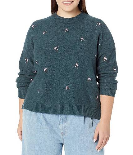 送料無料 Madewell レディース 女性用 ファッション セーター Plus Embroidered Floral Pullover Heather Spruce