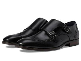 送料無料 ステーシーアダムス Stacy Adams メンズ 男性用 シューズ 靴 オックスフォード 紳士靴 通勤靴 Karson Wing Tip Double Monk Strap - Black