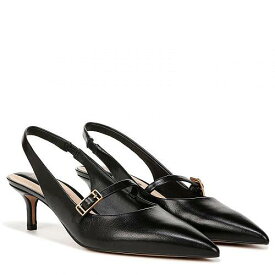 送料無料 フランコサルト Franco Sarto レディース 女性用 シューズ 靴 ヒール Khloe Pointed Toe Slingback Kitten Heel - Black Leather