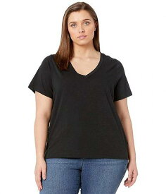 送料無料 Madewell レディース 女性用 ファッション Tシャツ Plus Whisper Cotton V-Neck Tee - True Black
