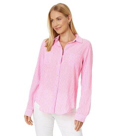 送料無料 リリーピューリッツァー Lilly Pulitzer レディース 女性用 ファッション ボタンシャツ Sea View Button-Down - Havana Pink Lightweight Oxford Stripe