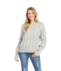 送料無料 カレンケーン Karen Kane レディース 女性用 ファッション セーター Cable Sweater - Light Heather Gray