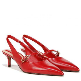 送料無料 フランコサルト Franco Sarto レディース 女性用 シューズ 靴 ヒール Khloe Pointed Toe Slingback Kitten Heel - Cherry Red Leather