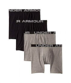 送料無料 アンダーアーマー Under Armour Kids 男の子用 ファッション 子供服 下着 4-Pack Core Cotton Boxer Set (Big Kids) - Moderate Gray