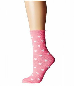 送料無料 プラッシュ Plush レディース 女性用 ファッション ソックス 靴下 Thin Rolled Fleece Socks - Neon Pink Heart