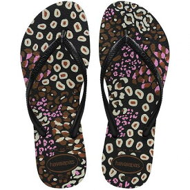 送料無料 ハワイアナス Havaianas レディース 女性用 シューズ 靴 サンダル Slim Animals Flip Flop Sandal - Black/Pink Lemonade
