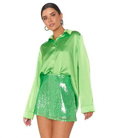 送料無料 ショーミーユアムームー Show Me Your Mumu レディース 女性用 ファッション スカート All Night Skort - Bright Green Sequins