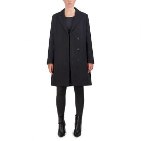 送料無料 コールハーン Cole Haan レディース 女性用 ファッション アウター ジャケット コート ウール・ピーコート Asymmetrical Peak Lapel Coat - Black