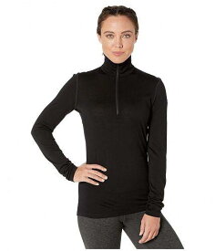 送料無料 アイスブレイカー Icebreaker レディース 女性用 ファッション アクティブシャツ Oasis Long Sleeve Half Zip - Black 1