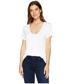 送料無料 スプレンデッド Splendid レディース 女性用 ファッション Tシャツ Sloane Short Sleeve Rayon Jersey Scoop Neck Tee - White