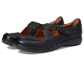 送料無料 クラークス Clarks レディース 女性用 シューズ 靴 フラット Un Loop Strap - Black Leather