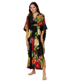 送料無料 ネイトリ Natori レディース 女性用 ファッション パジャマ 寝巻き ナイトガウン Caterina Satin Caftan - Black Combo