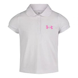 送料無料 アンダーアーマー Under Armour Kids 女の子用 ファッション 子供服 ポロシャツ Solid Polo (Little Kids) - White