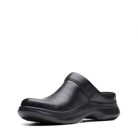 送料無料 クラークス Clarks レディース 女性用 シューズ 靴 スリッパ ClarksPro Clog - Black Leather