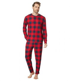 送料無料 ナウチカ Nautica メンズ 男性用 ファッション パジャマ 寝巻き Waffle Buffalo Plaid Pajama Pants Set - Nautica Red