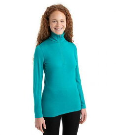送料無料 アイスブレイカー Icebreaker レディース 女性用 ファッション アクティブシャツ Oasis Long Sleeve Half Zip - Flux Green
