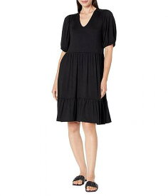 送料無料 カレンケーン Karen Kane レディース 女性用 ファッション ドレス Puff Sleeve Tiered Dress - Black