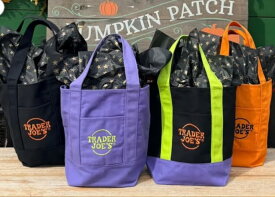 再・再入荷！【11/4日より発送開始！】【送料無料】先行販売　トレーダージョーズ　Trader Joe's 刺繍ロゴ　トートバッグ　エコバッグ 　ミニトート　大人気！　ハロウィン限定　ブラック　オレンジ　パープル　　海外直輸入