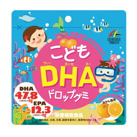 子ども成長期 ユニマットリケン こども 子供 おいしいサプリメント DHA EPA ドロップグミ みかん風味 約90粒　お魚苦手 送料無料